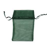 DARK GREEN ORGANZA DRAWSTRING BAGS 27216-BX